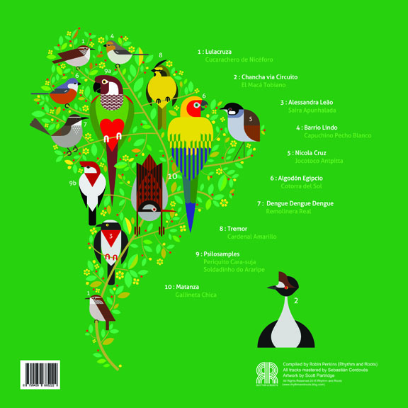 Scott Partridge - Illustration - South America Vinyl Album Back Cover