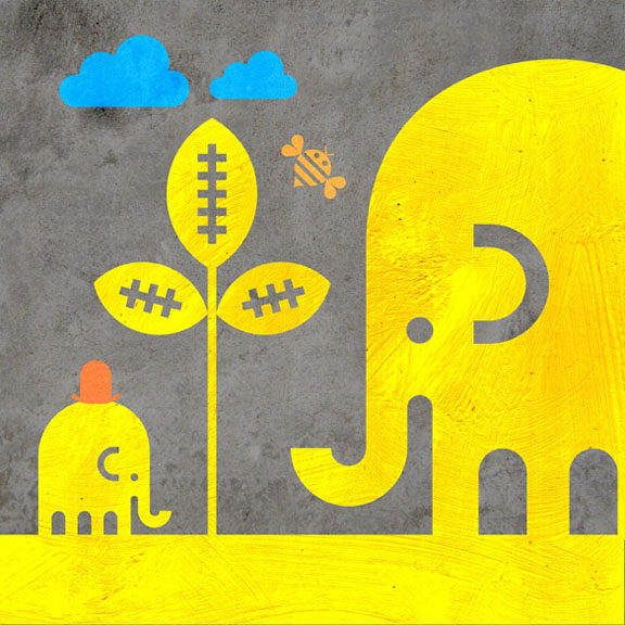 Scott Partridge - Illustration - Elephant and Bee 