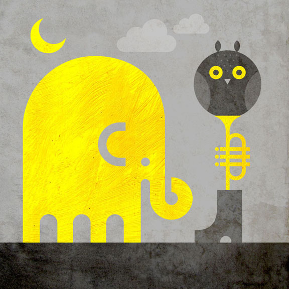 Scott Partridge - Illustration - Elephant and Owl 
