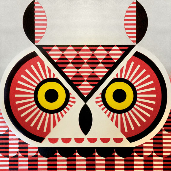Scott Partridge - painting - great horned owl 30x30