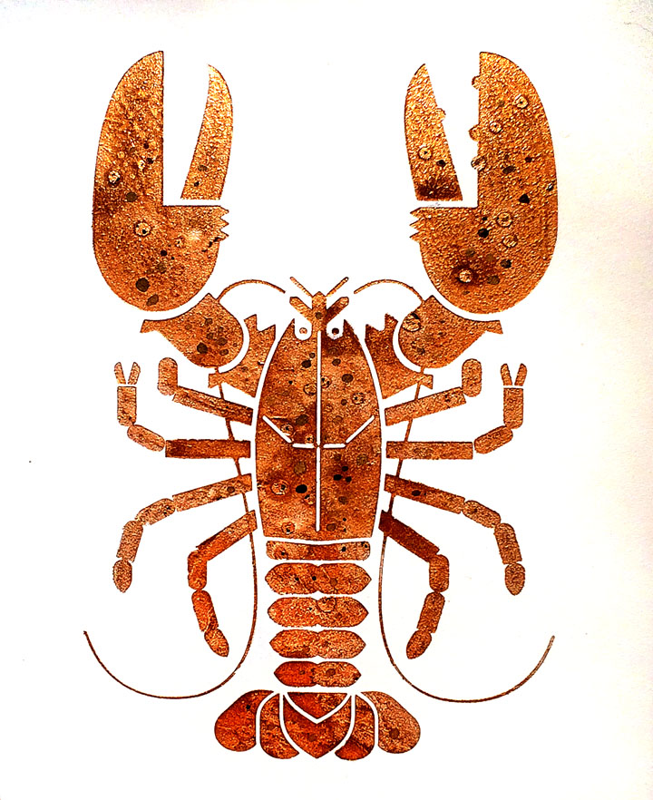 Scott Partridge - painting - gold lobster