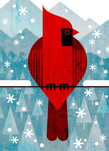 scott partridge - Set of cards commissioned by Great Outdoor Provision Co. 2015. - Winter Cardinal