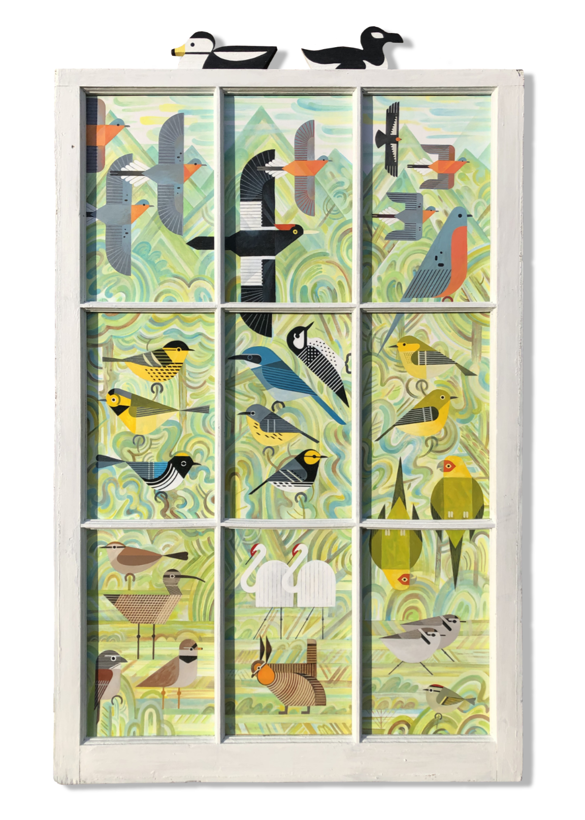 scott partridge - acrylic painting - bird window february 2023