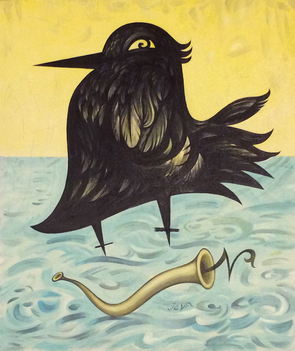 Scott Partridge - painting - blackbird 2
