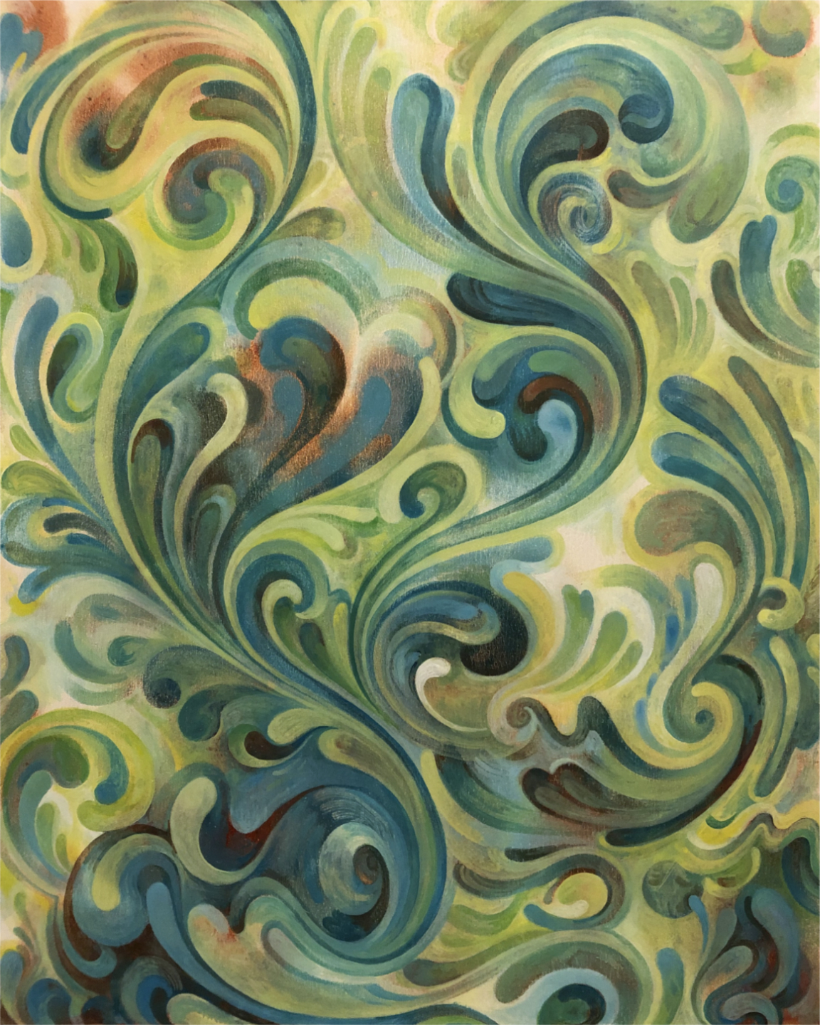 scott partridge - acrylic painting - green composition june 2023