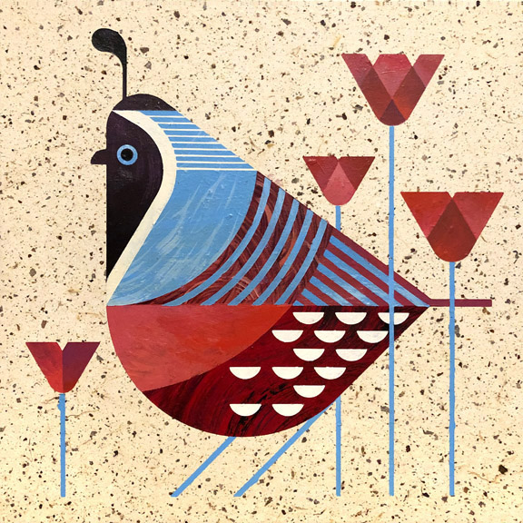 scott partridge - acrylic painting - quail 12x12