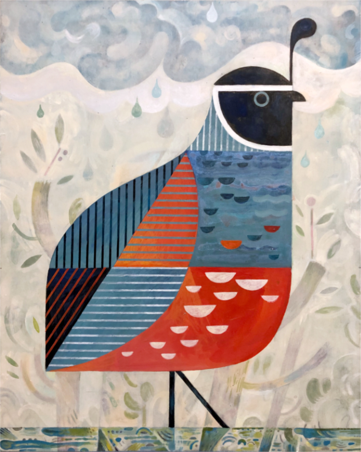 Scott Partridge - quail 16x20 2023 - acrylic painting