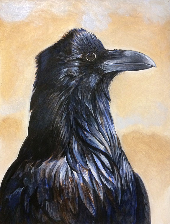 Scott Partridge - painting - raven portrait