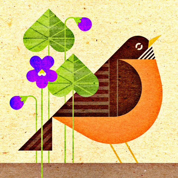 scott partridge - state bird and flower - Wisconsin - Robin and Violet