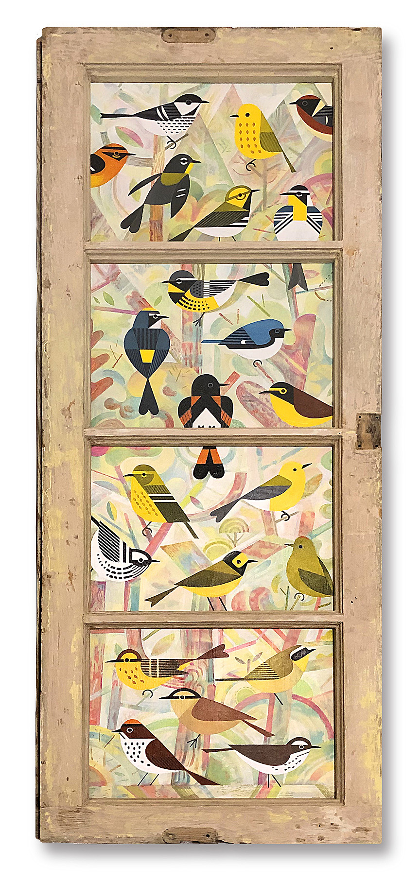 scott partridge - acrylic painting - warblers window 2019