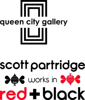 queen city gallery - scott partridge show - red and black