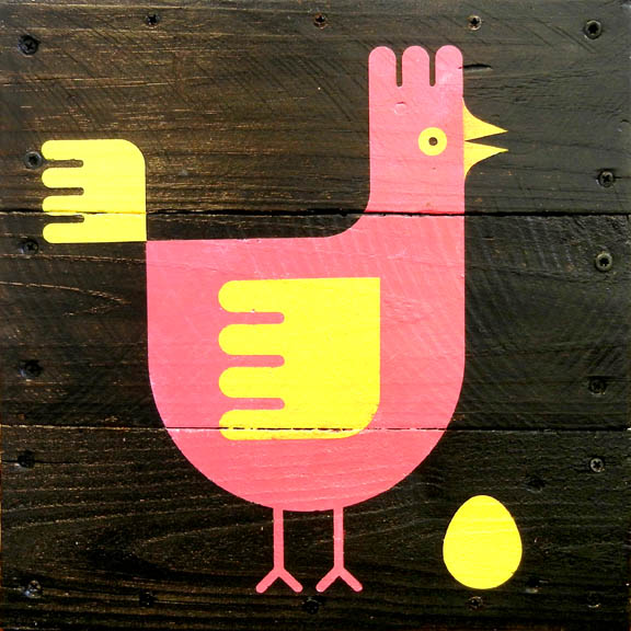 Scott Partridge - painting - pink chicken