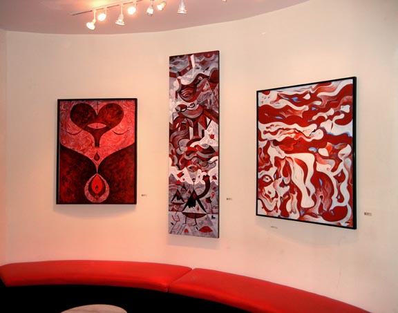 queen city gallery - scott partridge show - red and black