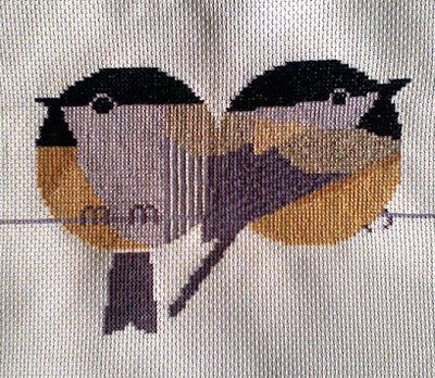 needlepoint - chickadees - russian
