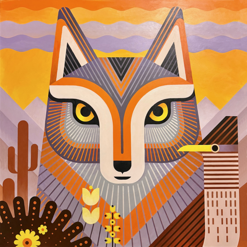 scott partridge - painting - coyote roadrunner