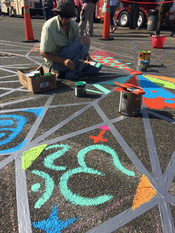 scott partridge - eastland something new - public art - mural - sun painting