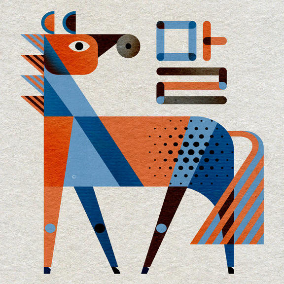 scott partridge - horse - zodiac illustration