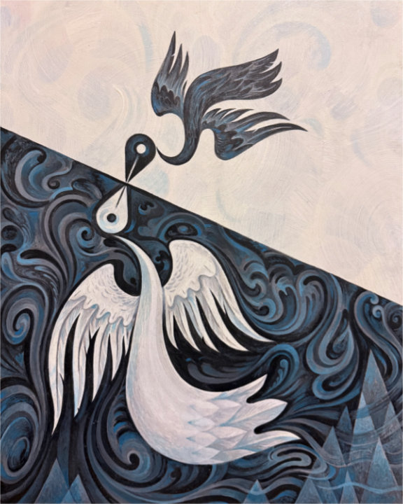 Scott Partridge - inverse worlds 16x20 2025 - acrylic painting