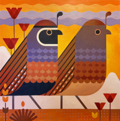 Scott Partridge - painting - desert quail