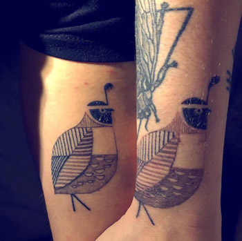 quail tattoo