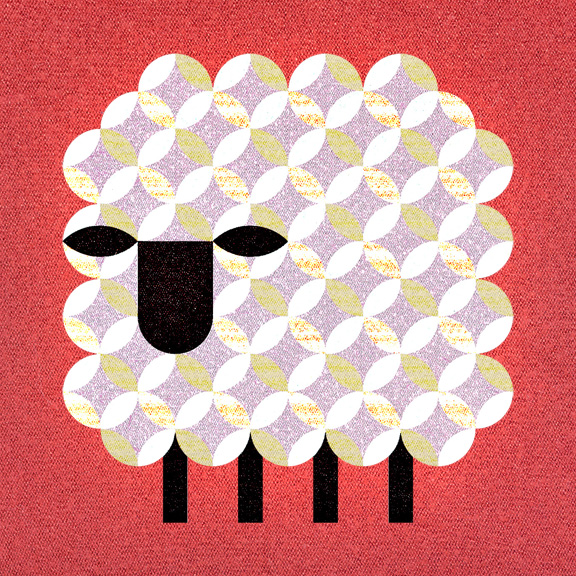 scott partridge - sheep - zodiac illustration