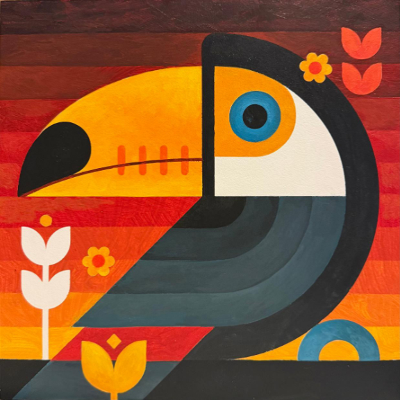 Scott Partridge - toco toucan 10x10 2026  october - acrylic painting